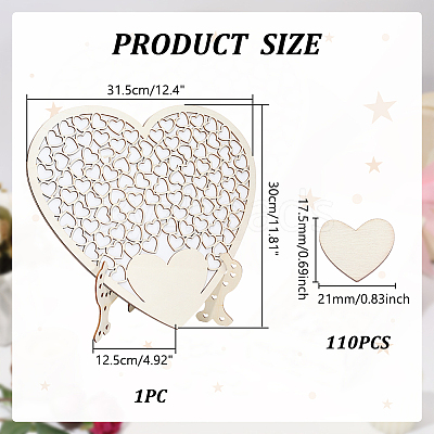 Heart Wedding Guest Book AJEW-WH0609-680-1