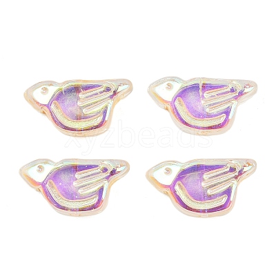 Electroplate and Golden Metal Enlaced Glass Beads EGLA-T029-03B-1
