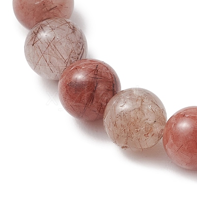 Natural Multi-Color Rutilated Quartz Beaded Stretch Bracelets for Women BJEW-JB13465-1