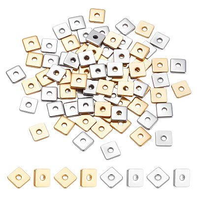 80Pcs 2 Colors 304 Stainless Steel Spacer Beads STAS-UN0064-20-1