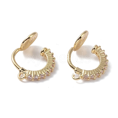 Brass with Cubic Zirconia Cuff Earring Findings KK-B087-14G-1