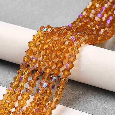 Transparent Electroplate Glass Beads Strands GLAA-F029-3mm-D28-1