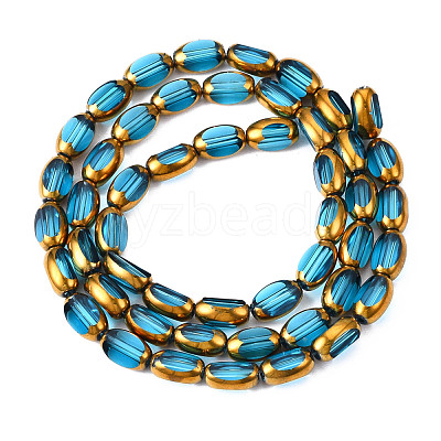 Electroplate Glass Beads Strands EGLA-N008-015F-1
