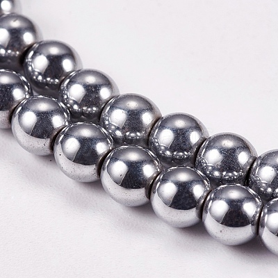 Electroplate Non-magnetic Synthetic Hematite Beads Strands X-G-J169A-4mm-02-1