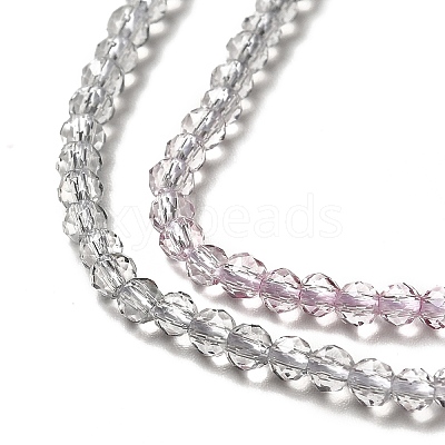 Transparent Gradient Color Glass Beads Strands GLAA-H021-01B-12-1