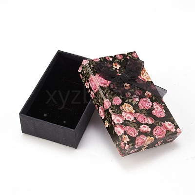 Flower Pattern Cardboard Jewelry Packaging Box CBOX-L007-003A-1