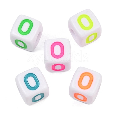 Opaque Acrylic Enamel European Beads AC-ACBA1794-04O-1