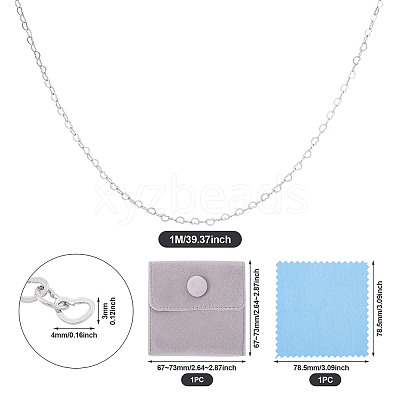 925 Sterling Silver Heart Link Chains STER-TA0001-35-1