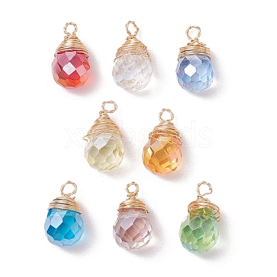 Brass and Glass Pendants PALLOY-JF03369-01-1