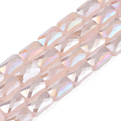 Electroplate Opaque Solid Color Glass Beads Strands EGLA-N002-25-B06-1