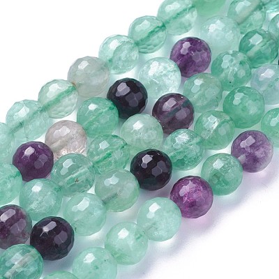 Natural Fluorite Beads Strands G-P430-17-D-1