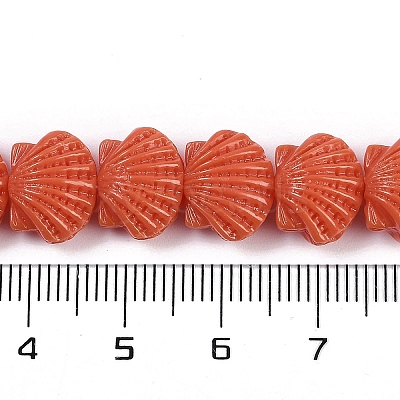 Synthetic Coral Dyed Carved Beads Strands X-CORA-K009-05A-02-1