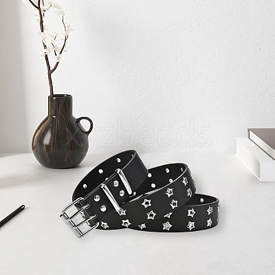 1Pc Star Eyelet PU Leather Waist Belts for Jeans AJEW-CL0005-63-1