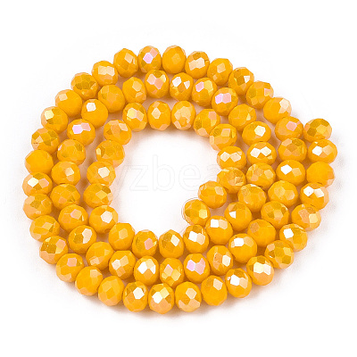 Electroplate Glass Beads Strands EGLA-A034-P6mm-B26-1