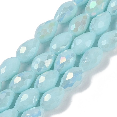 Opaque Solid Color Electroplate Glass Beads Strands LS-EGLA-N013-P4mm-B11-1