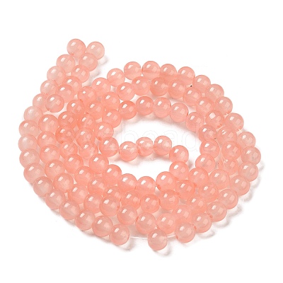 Baking Paint Imitation Jade Glass Round Bead Strands X1-DGLA-Q021-8mm-03-1