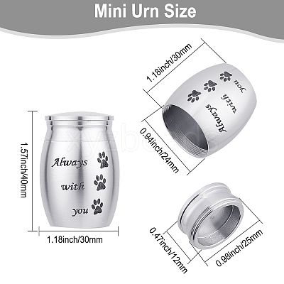 316 Stainless Steel Pet Cinerary Casket AJEW-WH0013-41D-1