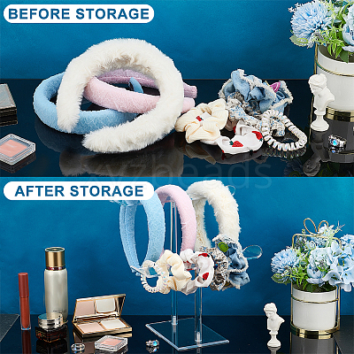 T-shaped Acrylic Headband Organizers ODIS-WH0001-37-1