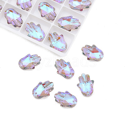 Electroplate Faceted Glass Pendants EGLA-N006-055-1