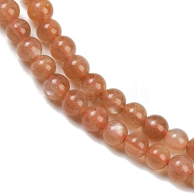 Natural Sunstone Beads Strands G-G066-4mm-1