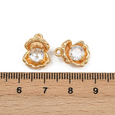 Brass Micro Pave Cubic Zirconia Pendants KK-K407-05G-1