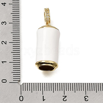 Brass Micro Pave Clear Cubic Zirconia and Enamel European Dangle Charms CU-CBAA556-05B-1