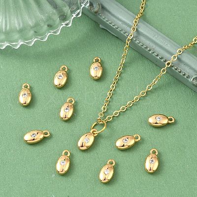 SHEGRACE Brass Micro Pave Clear Cubic Zirconia Charms XGRQ7H210-958G-1