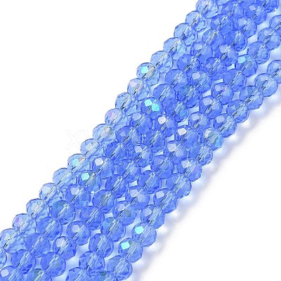 Electroplate Glass Beads Strands EGLA-A034-T6mm-L04-1