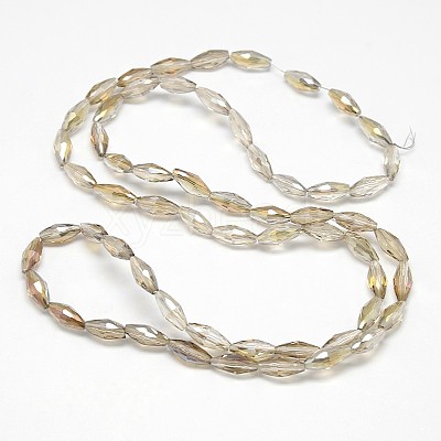 Electroplate Crystal Glass Rice Beads Strands EGLA-F042-A11-1