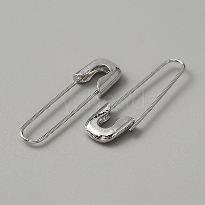 Exquisite Alloy Safety Pin Shape Hoop Earrings for Women EJEW-WH0001-17P-1