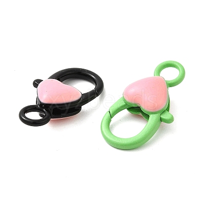 Spray Painted Alloy Lobster Claw Clasps PALLOY-H131-02-1