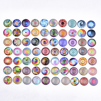 Flat Back Glass Cabochons GGLA-S047-04A-12mm-1