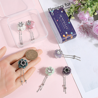 6Pcs 6 Colors Handmade Polymer Clay Rhinestone Beads CLAY-SC0001-91-1