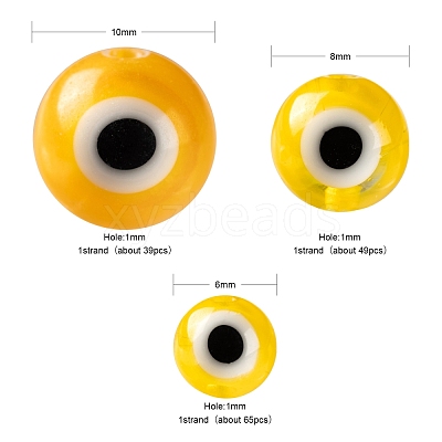3 Strands 3 Style Handmade Evil Eye Lampwork Round Bead Strands LAMP-LS0001-12G-1