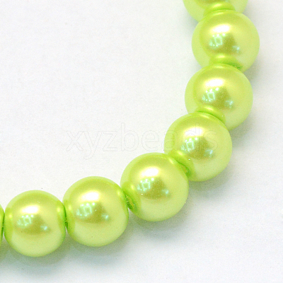 Baking Paint Pearlized Glass Pearl Round Bead Strands X-HY-Q003-4mm-66-1