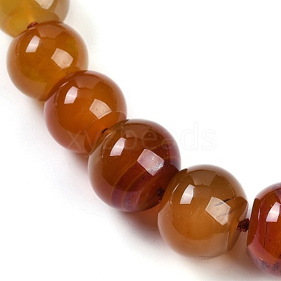 Natural Red Agate Rondelle Graduated Beaded Necklaces for Women Men NJEW-K388-02S-1