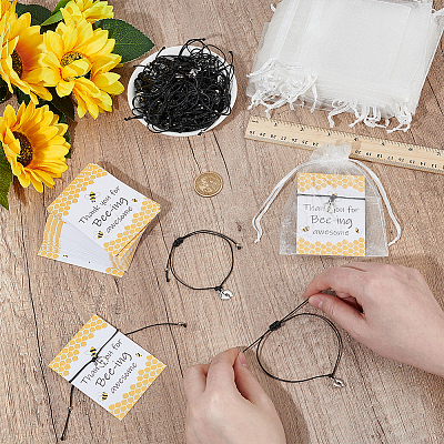 200Pcs Waxed Polyester Cord Bracelets BJEW-OC0001-28-1