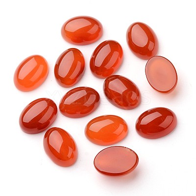 Grade A Natural Red Agate Oval Cabochons G-L394-10B-18x13mm-1