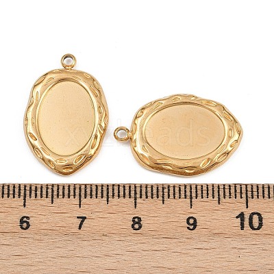 304 Stainless Steel Pendant Cabochon Settings STAS-L303-30G-1