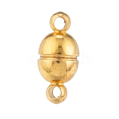 Round Brass Magnetic Clasps with Loops KK-D331-G-NF-1
