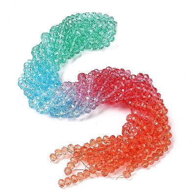Transparent Painted Glass Beads Strands X1-DGLA-A034-T6mm-A11-1