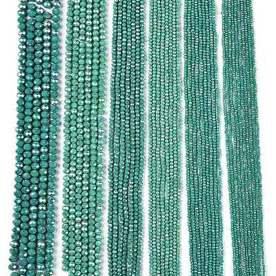 Electroplate Glass Beads Strands X-EGLA-A044-P6mm-B31-1