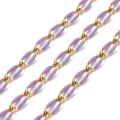 Ion Plating(IP) 304 Stainless Steel Enamel Twisted Oval Link Chains CHS-K019-02G-06-1