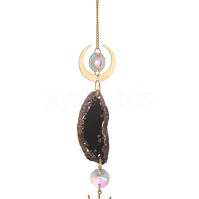 Brass & Crystal Suncatchers HJEW-G018-04A-G-1