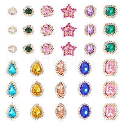 100Pcs Teardrop/Heart/Star Sew on Rhinestones FIND-TA0006-69D-1