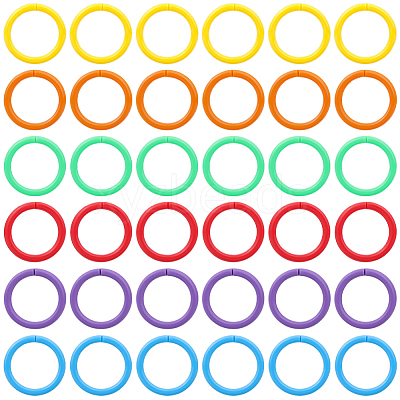 120Pcs 6 colors Plastic Loose Leaf Book Binder Rings KY-CP0001-25B-1