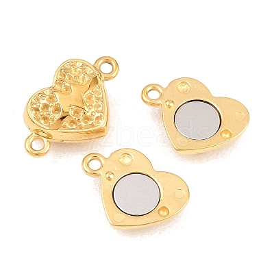304 Stainless Steel Magnetic Clasps with Loops STAS-P452-04G-G-1