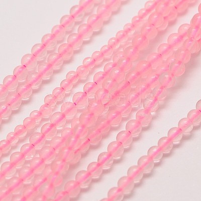 Natural Rose Quartz Round Bead Strands X-G-A130-3mm-13-1