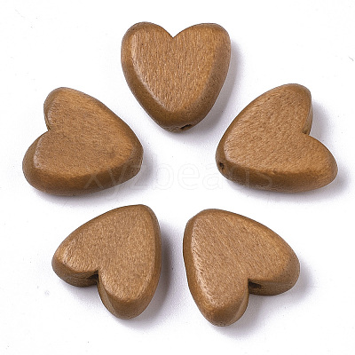 Painted Natural Wood Beads WOOD-R265-08E-1