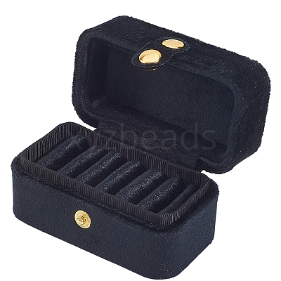 1Pc Mini Rectangle Velvet Ring Storage Boxes with Snap Buttons CON-BBC0001-19-1